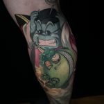 mese rajzfilm színes láb tetoválás, fairy tale cartoon colorful leg tattoo