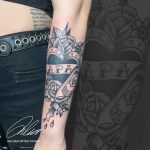 szív old school apa emlék tetoválás, heart old school dad memory tattoo