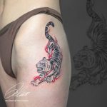 tigris Japán stílusú tetoválás 2, tiger japanese style tattoo 2