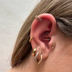 helix dupla ékszer tragus daith piercing, helix double jewel tragus daith piercing