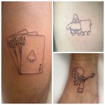 kártyalap Spongya Bob tetoválás, card Sponge Bob tattoo