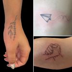 kéz falevél papír repülő tetoválás, hand wood leaf paper flying tattoo