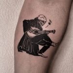 gitár csontváz zenész tetoválás, guitar skeleton musician tattoo