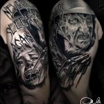 realisztikus horror tetoválás, realistic horror tattoo