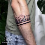erdő hegy tájkép tetoválás, forest mountain landscape tattoo