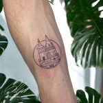 kastély tetoválás Budapest, castle tattoo Budapest