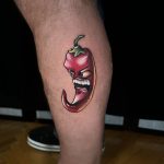 erőspaprika színes vicces tetoválás, hot pepper colorful funny tattoo