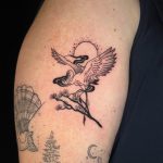 madár gólya tetoválás Budapest, bird stork tattoo Budapest