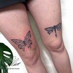 pillangó fekete fehér tetoválás Budapest XIII kerület, butterfly black and white tattoo Budapest XIII district
