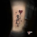 kislány lufi szív emlék lánygyermek tetoválás, little girl balloon heart memory girl child tattoo