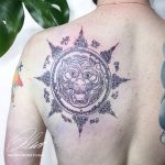 Japán stilusu tigris pagoda hit mandala hát tetoválás Budapest, Japanese style tiger pagoda faith mandala back tattoo Budapest