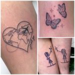 szív földrészek pillangók barát páros tetoválások, heart continents butterflies friend couple tattoos