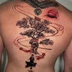 Japán stilusú egész hát tetoválás, Japanese style full back tattoo