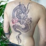egész hát sárkány tetoválás Budapest, full back dragon tattoo Budapest
