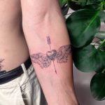 angyalszárny szív kar tetoválás Budapest, angel wing heart arm tattoo Budapest