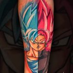 Anime színes alkar tetoválás Budapest XIII kerület, Anime colorful forearm tattoo Budapest XIII district