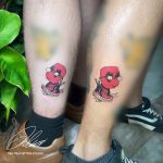 Deadpool színes tetoválás páros tetoválás Budapest, Deadpool color tattoo couple tattoo Budapest