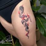 kígyó női alak szimbólikus tetoválás, snake female figure symbolic tattoo