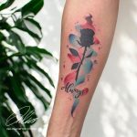 rózsa színes tetoválás Budapest, rose colored tattoo Budapest