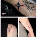 virág felirat vegyes tetoválás Budapest, flower inscription mixed tattoo Budapest