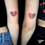 szív ujj lenyomat páros tetoválás Budapest, heart finger print couple tattoo Budapest