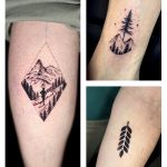hegy erdő falevél tetoválás Budapest, mountain forest leaf tattoo Budapest