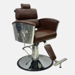 Парикмахерское кресло Premium Barber Chair (6702) — гидравлическое, коричневое