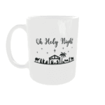 Kerstmokje met kerstverhaal, kerstscène, kerstdieren en sterren, Christmas mug ontwerp.