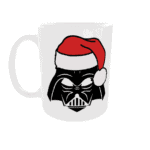 Mok met Darth Vader in kerstmuts, Star Wars design, kerstcadeau, feestdagen, manga, anime, geek, cool, unieke mok.