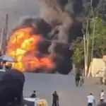 Incendie d’un camion d’essence