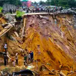 Un glissement de terrain