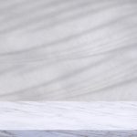 A clean white marble countertop