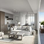 The Main Tower II at The Dawes - Living / Kitchen The Main Tower II at The Dawes – Living / Kitchen