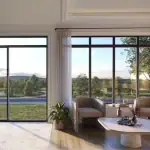 Rendering of the living room interior of a home at The Valley Woodbridge