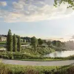 Rendering of The Valley Woodbridge trail and pond