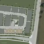 Master-planned site map of Ellia at Unity community in Markham, showing residential building blocks located between Warden Avenue and Batticaloa Drive, adjacent to green space and parkland.