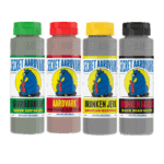 Fabulous Foursome combo: a bottle of Drunken Garlic, Drunken Jerk, Aardvark habanero, and Serrabanero