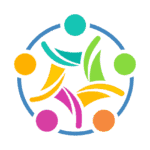 Bunte Menschen, die zusammenarbeiten. Logo von Sexpositiv.events