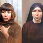 Stanisława Umińska, po lewej jako aktorka, po prawej - po nawróceniu - jako matka Benigna