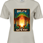 Szara koszulka damska Breath is the Gateway z grafiką, Vibes Goods