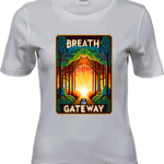 Biała koszulka damska Breath is the Gateway z grafiką oddechu, Vibes Goods