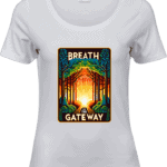 Biała koszulka damska Breath is the Gateway, przód, Vibes Goods