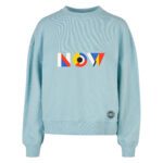 Bluza damska krótka NOW 300 g błękitna – przód | Vibes Goods