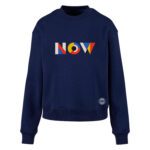 Bluza damska krótka NOW 300 g granatowa – przód | Vibes Goods