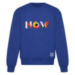Bluza unisex NOW 440 g crewneck niebieska – przód | Vibes Goods
