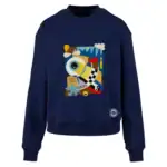 Granatowa bluza damska oversize 300 g z grafiką Percepcja, przód, Vibes Goods