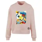 Różowa bluza damska oversize 300 g z grafiką Percepcja, przód, Vibes Goods