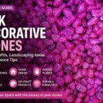Close-up view of vibrant pink decorative pebbles used for garden landscaping, indoor plant decoration, home décor, and DIY craft projects.