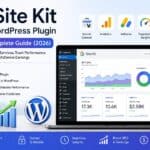 "Google Site Kit WordPress dashboard showing Search Console, Analytics, AdSense, and PageSpeed Insights integration for SEO and website performance."