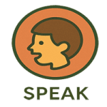 Public speaking preschool activity icon